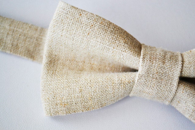 Bowtie Boys Ages 2-10 in Neutral Linen