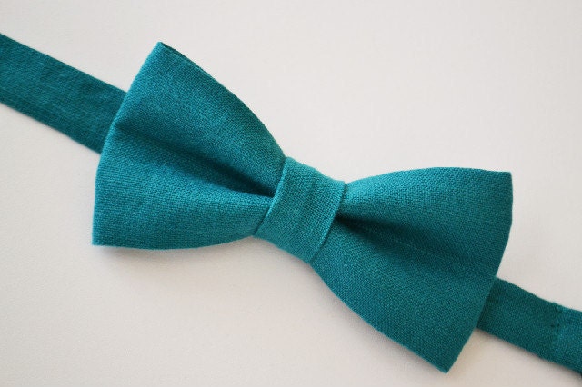 Mens Bowtie in Teal Linen