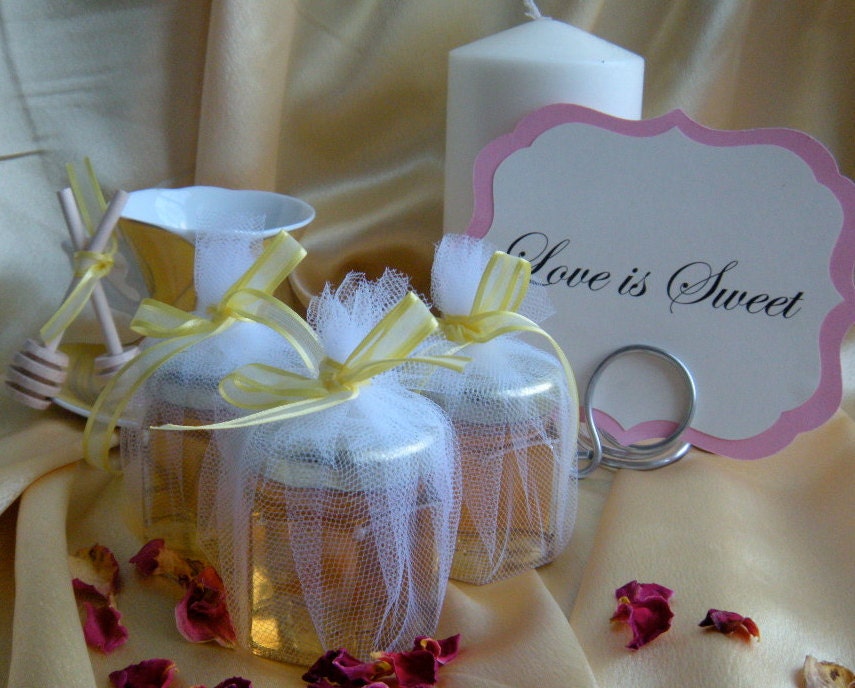 Unique Engagement Party Favors, Raw Honey, Hex Jars 14