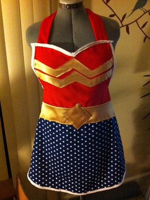 Wonder Woman apron - Featured on Geeks are Sexy, Fahionably Geek, and So Geek Chic