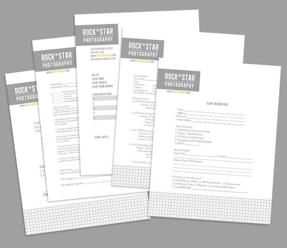 Photography Business Forms - 5 Critical Contracts and Order Form Templates - Electric Studio Collection