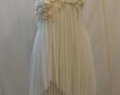 Custom Made Simply Lovely Yet Elegant Hand-Embroidered Soft Tulle Flowers Dress