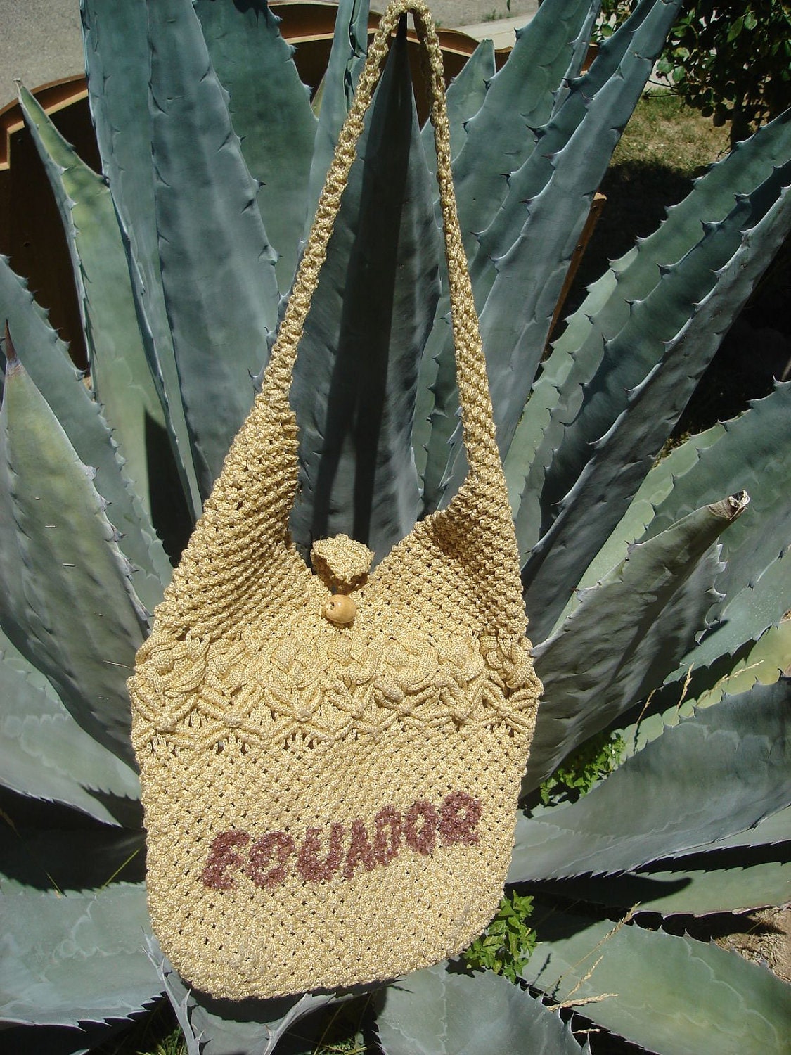 yellow ethnic purse from ecuador 90s vintage
