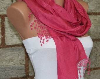 Hot Pink  - Shawl Scarf -  Cowl