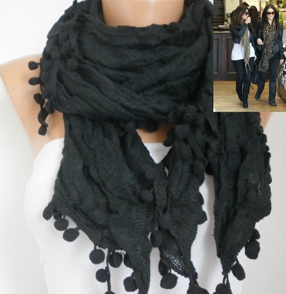 Black Women Shawl Scarf - Cowl