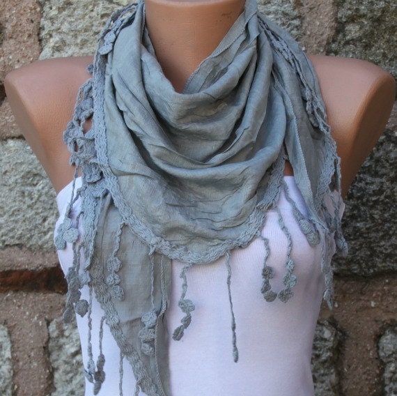 Gray - Shawl Scarf - Cowl