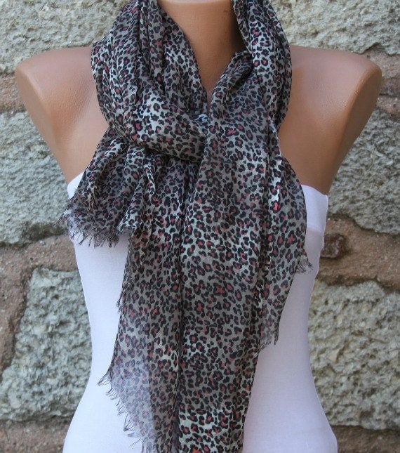 Leopard Scarf - - Shawl - Beach Wrap - fatwoman