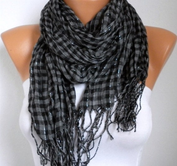 Plaid Women Shawl Scarf - Cowl Scarf - fatwoman