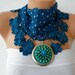 Blue Scarf Cotton Scarf with Lace Edge Multicolor Gift for Her - bridesmaid gift - fatwoman