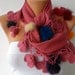 Pashmina  Scarf  - Cotton Scarf -  - Cowl with Lace and Pompom Edge - Brick Red