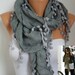 Gray Scarf - Shawl - Infinity Scarf - Cowl Scarf - fatwoman