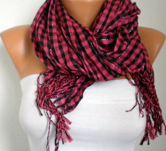 Plaid Women Shawl Scarf - Cowl Scarf - fatwoman