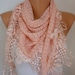 Salmon Scarf  -  Headband Necklace Cowl with Lace Edge