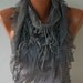Gray Shawl Scarf - Cowl Scarf - fatwoman