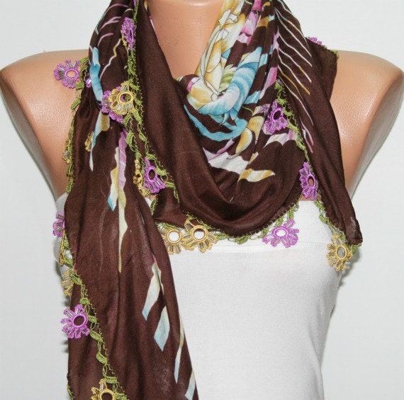 Turkish Anatolians Scarf - Oya - Yemeni - Cowl - Multicolor - New