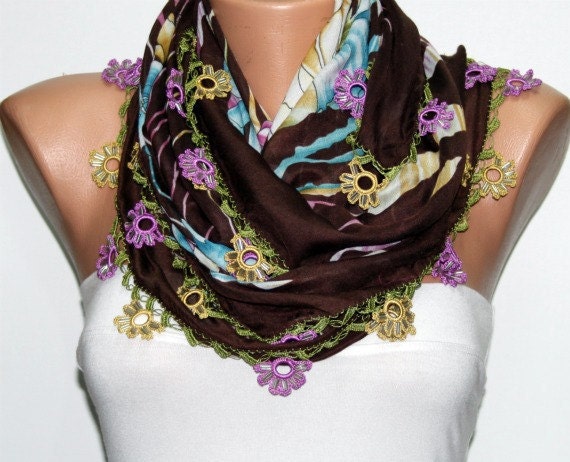 Turkish Anatolians Scarf - Oya - Yemeni - Cowl - Multicolor - New