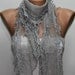 Gray Shawl Scarf -  Cowl with Lace Edge bridesmaid gift - fatwoman