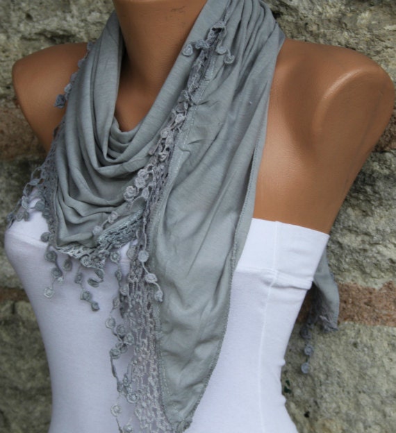 Gray - Shawl Scarf - Cowl