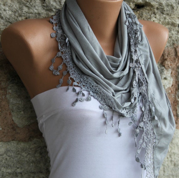 Gray - Shawl Scarf - Cowl