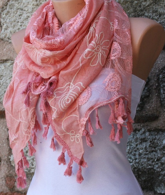 Tea Rose Scarf -  Cowl