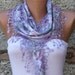 Multicolor Scarf - Cotton Scarf - Cowl with Lace Edge - Lilac - fatwoman - Bridesmaids Gifts