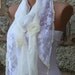 BIG SALE Creamy White Scarf - Cowl Scarf - fatwoman bridesmaid gift Lace Scarf Lace Shawl Bridal