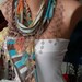 Multicolor Scarf - Cotton Scarf - Shawl with Lace Edge -