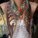 Multicolor Scarf - Cotton Scarf - Shawl with Lace Edge -