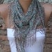 Multicolor Shawl - Cotton Scarf -  Cowl Scarf  with  Lace Edge - fatwoman