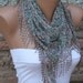 Multicolor Shawl - Cotton Scarf -  Cowl Scarf  with  Lace Edge - fatwoman