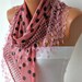 BIG SALE Polka Dot Scarf - Cotton Scarves - Cowl with Lace Edge - Cinnamon
