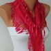 Hot Pink  Scarf - Pashmina Scarf  -  Cowl Scarf  with Lace Edge - - fatwoman