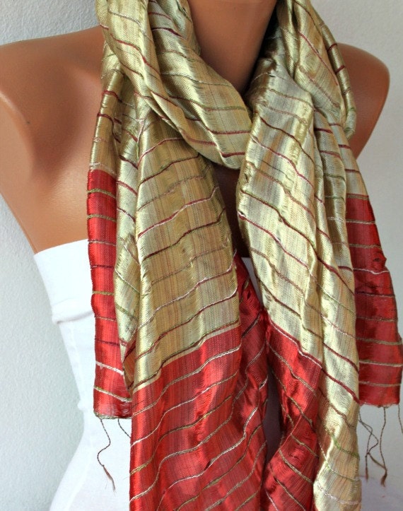 Multicolor Silk Shawl Scarf -  Cowl - fatwoman