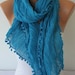 Women Shawl Scarf - Cowl Scarf -  Blue - fatwoman