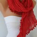 Red - Shawl Scarf -  Cowl