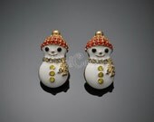 A84-CZ Snowman for Christams Earrings
