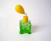 Vintage Perfume Spray Lemon Lime Green Glass