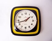 Vintage Ceramic Wall Clock from Junghans Made in Germany