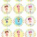 BUTTON DOLL 2inch circles, can be used as cupcake toppers, close envelops and more