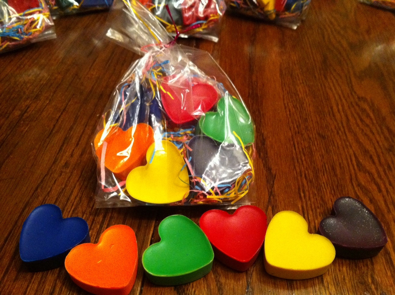 6 Chunky Funky Heart Crayons