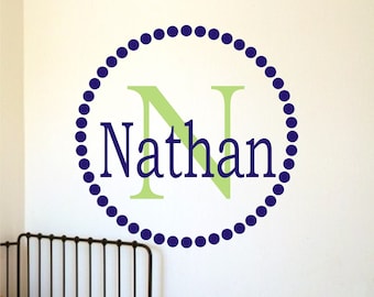 Personalized Childrens Decor Monogram Vinyl Wall Decal -Vinyl Lettering -Vinyl Wall Art Sticker