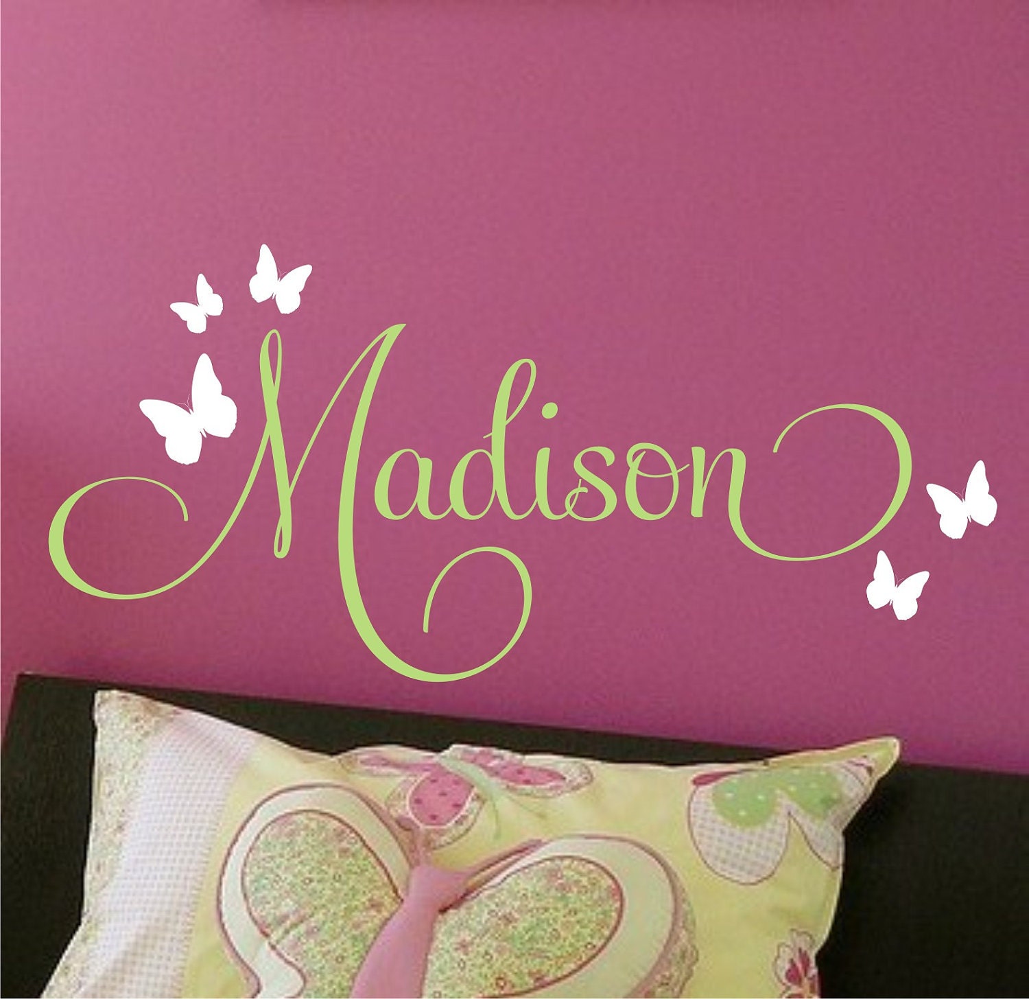 Butterflies Nursery Wall Decal Monogram - Kids Wall Decal - Vinyl Decal - Vinyl Lettering Wall Art