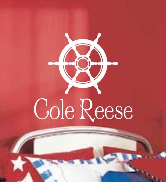 Nautical Personalized Childrens Decor Name Vinyl Decal - Monogram Vinyl Lettering - Vinyl Wall Art