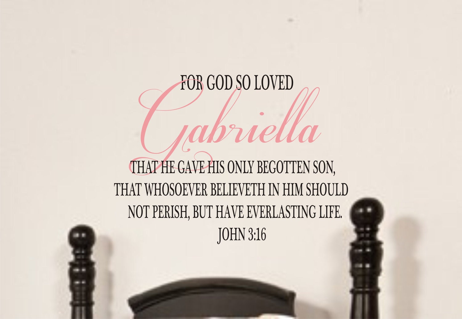 John 3:16 Monogram Vinyl Decal - Vinyl Lettering Wall Art - Great for a Bedroom or Nursery