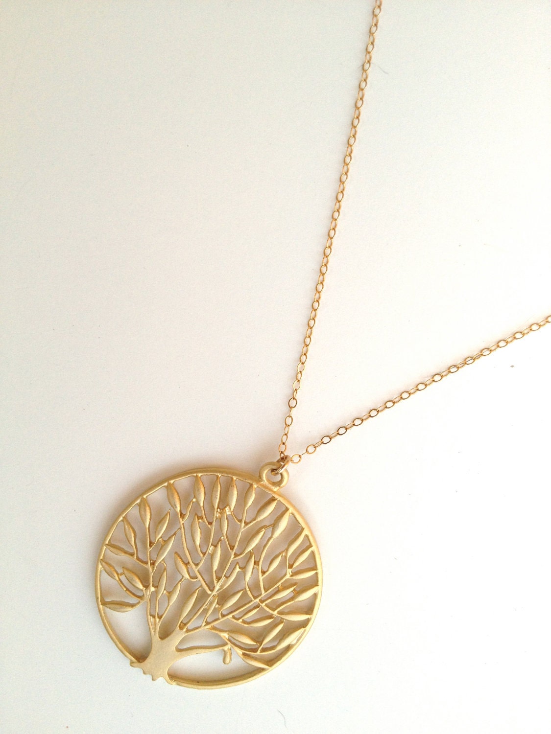 Long 14K Gold Filled Tree of Life Necklace