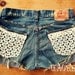 Levis Denim Shorts, Lace Pockets (Size MEDIUM to LARGE)