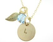 14K Gold Filled Disc Inital Necklace