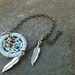 White Dream Catcher Bracelet with Feathers
