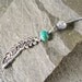 Feather Belly Button Ring with Green Jasper, Silver Feather Barbell Navel Piercing