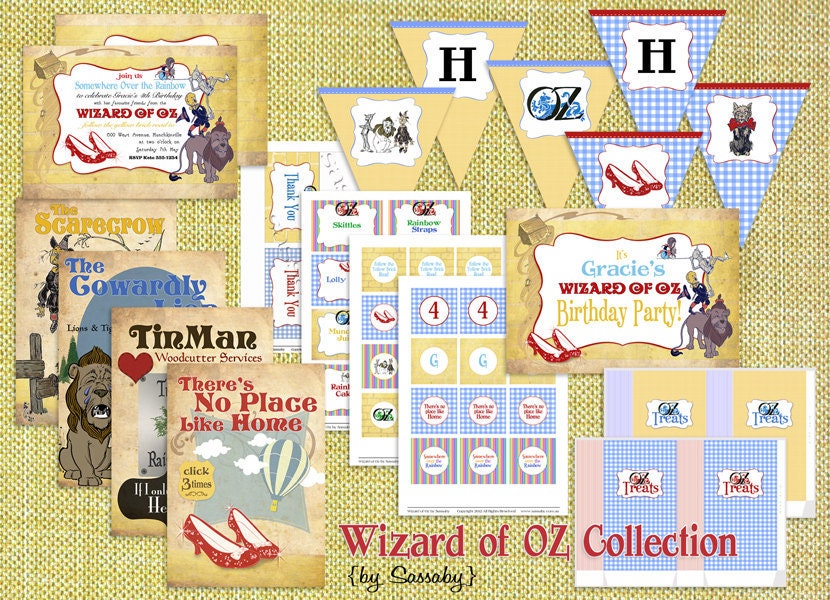Wizard of Oz Party Collection - Kids Birthday Party - DIY PRINTABLE FILES by Sassaby Il_170x135